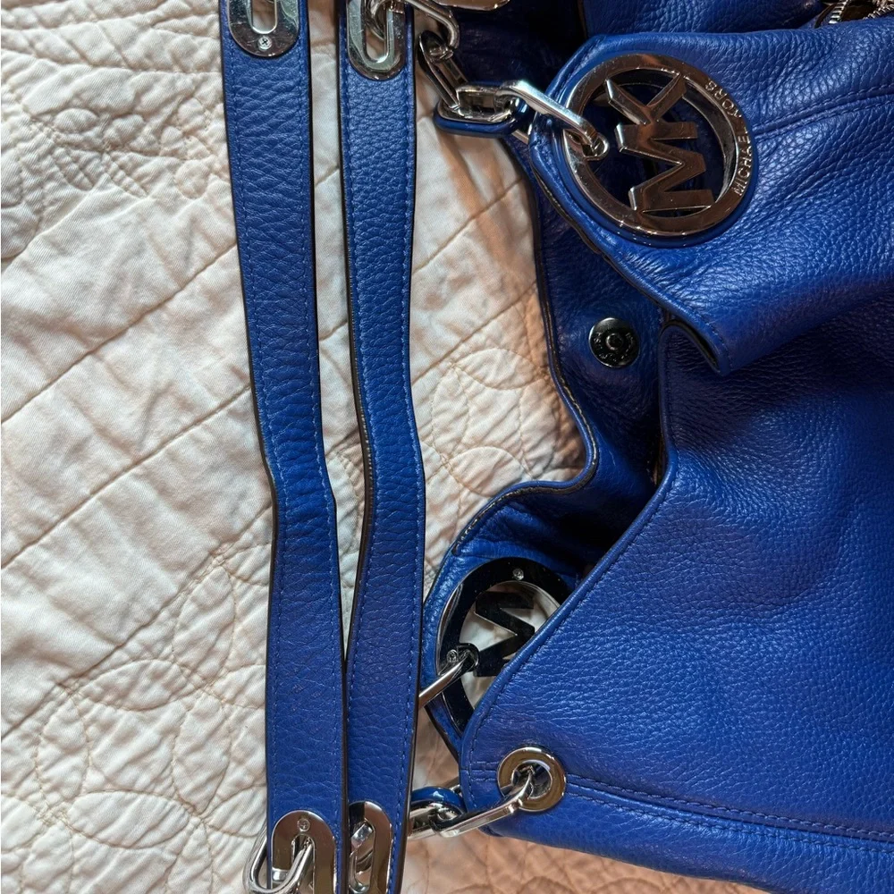 Michael Kors Royal Blue Hobo Bag with Chain Straps - Picture 8 of 8